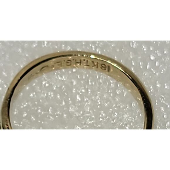 Vintage 18KT HGE Cocktail Ring Brown Oval Cut Glass Stone and Clear Glass Stones - Picture 5 of 11